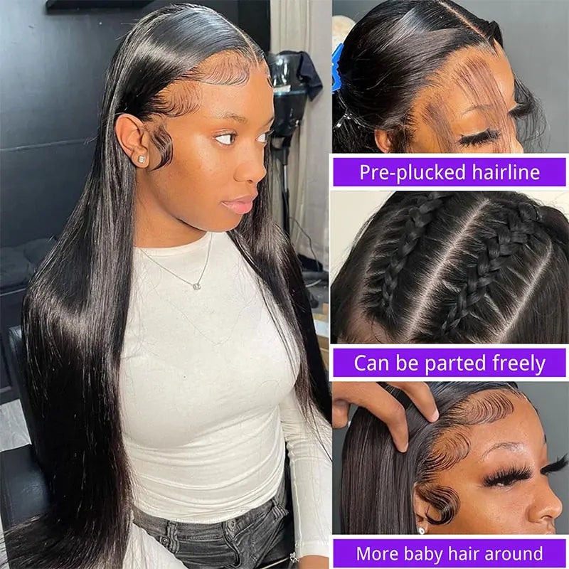 100% Malaysia Human Hair 13x6 Lace Front Wig – 30 Inch Bone Straight