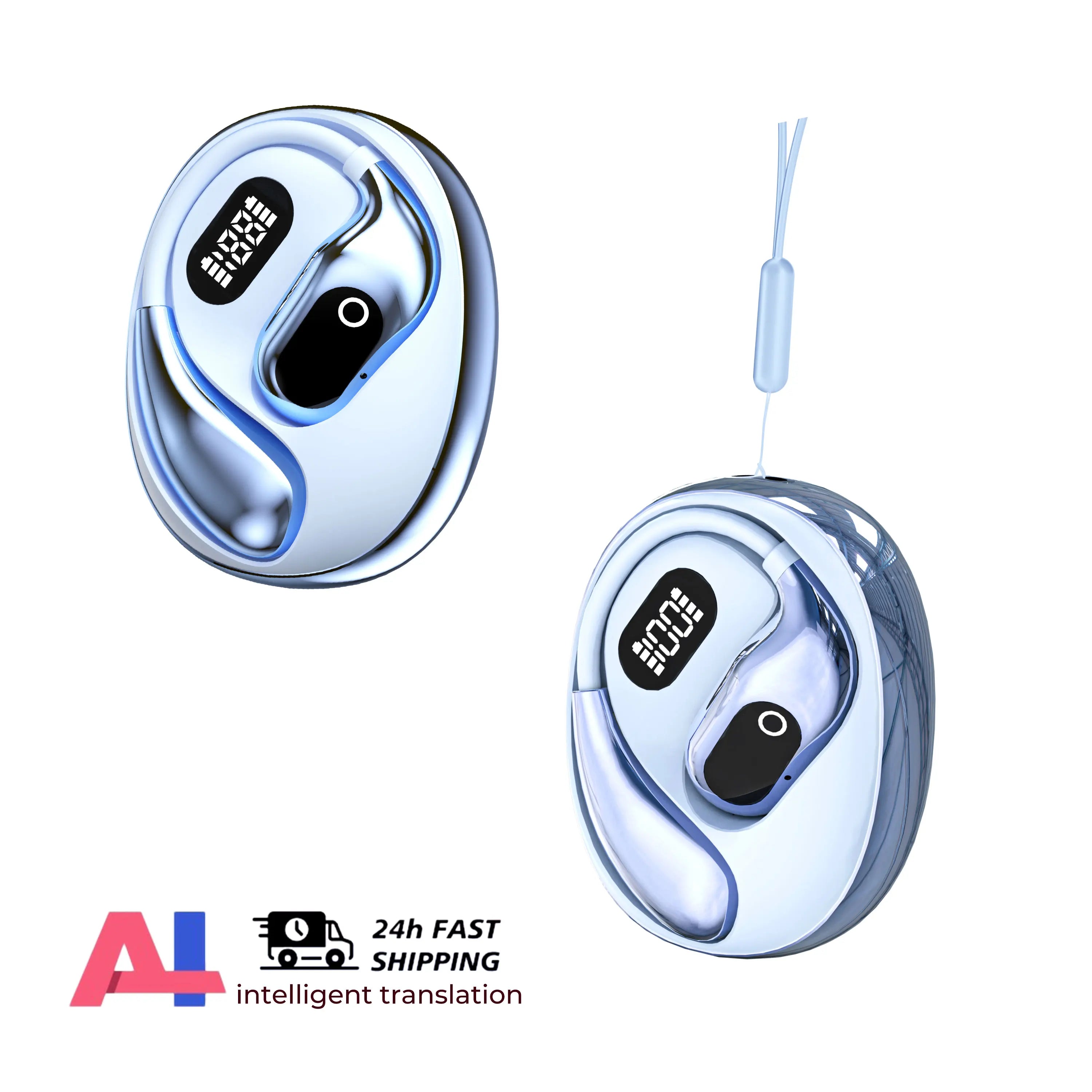 2PCS Translator Headphones 144 Languages Wireless Real Time Translation Bluetooth headset Waterproof Earbud For Business Travel