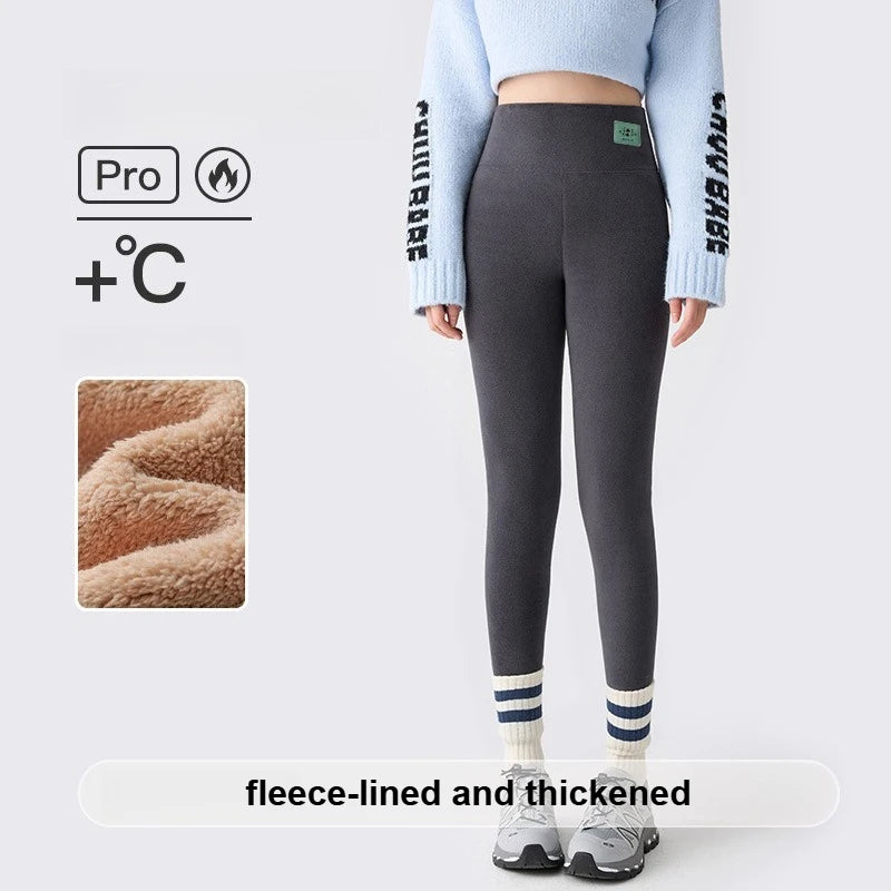 Plus Size Fleece Lined Leggings Women High Waisted Tights for Cold Winter Thermal Outdoor Wear Thick Ribbed Fashion Leggings