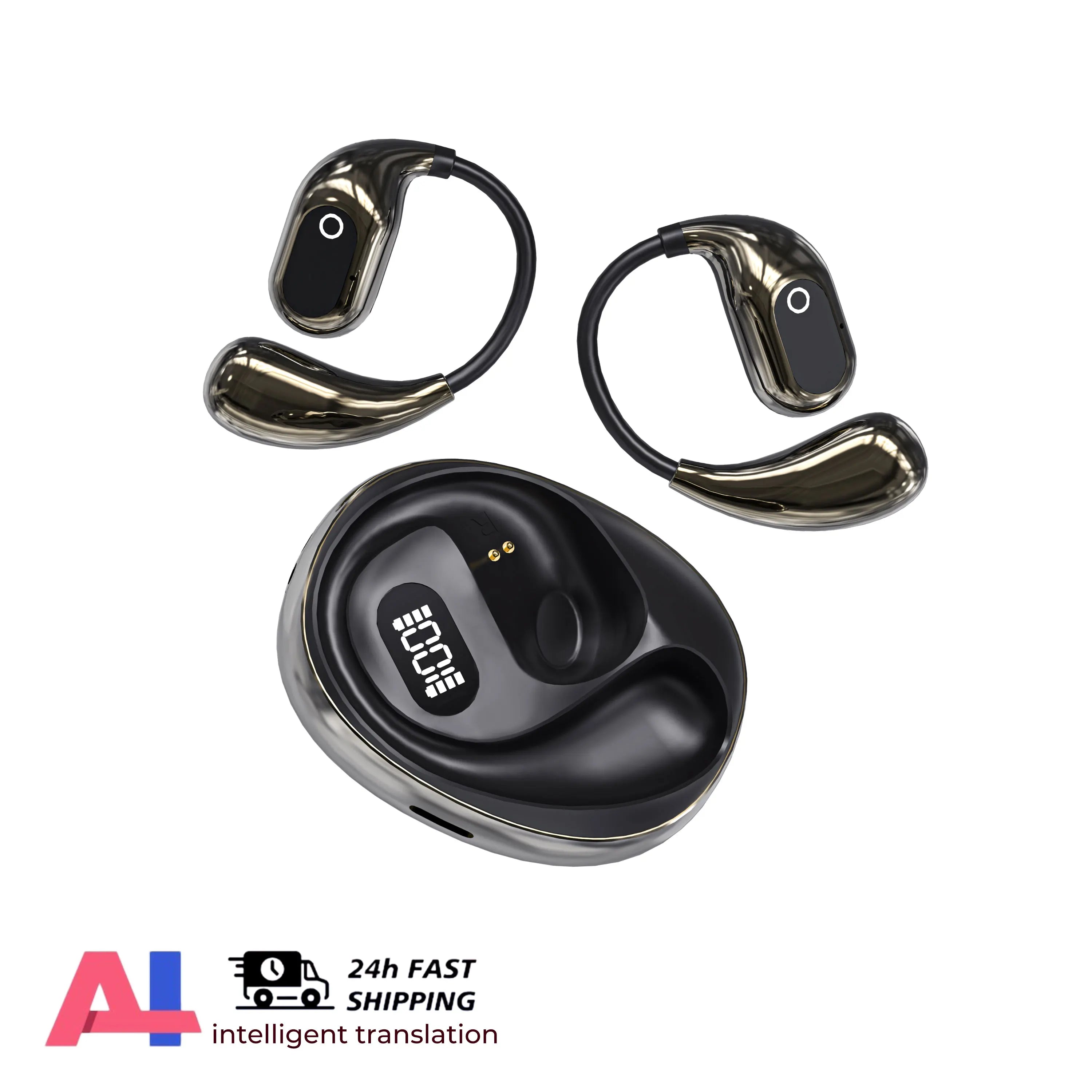 2PCS Translator Headphones 144 Languages Wireless Real Time Translation Bluetooth headset Waterproof Earbud For Business Travel