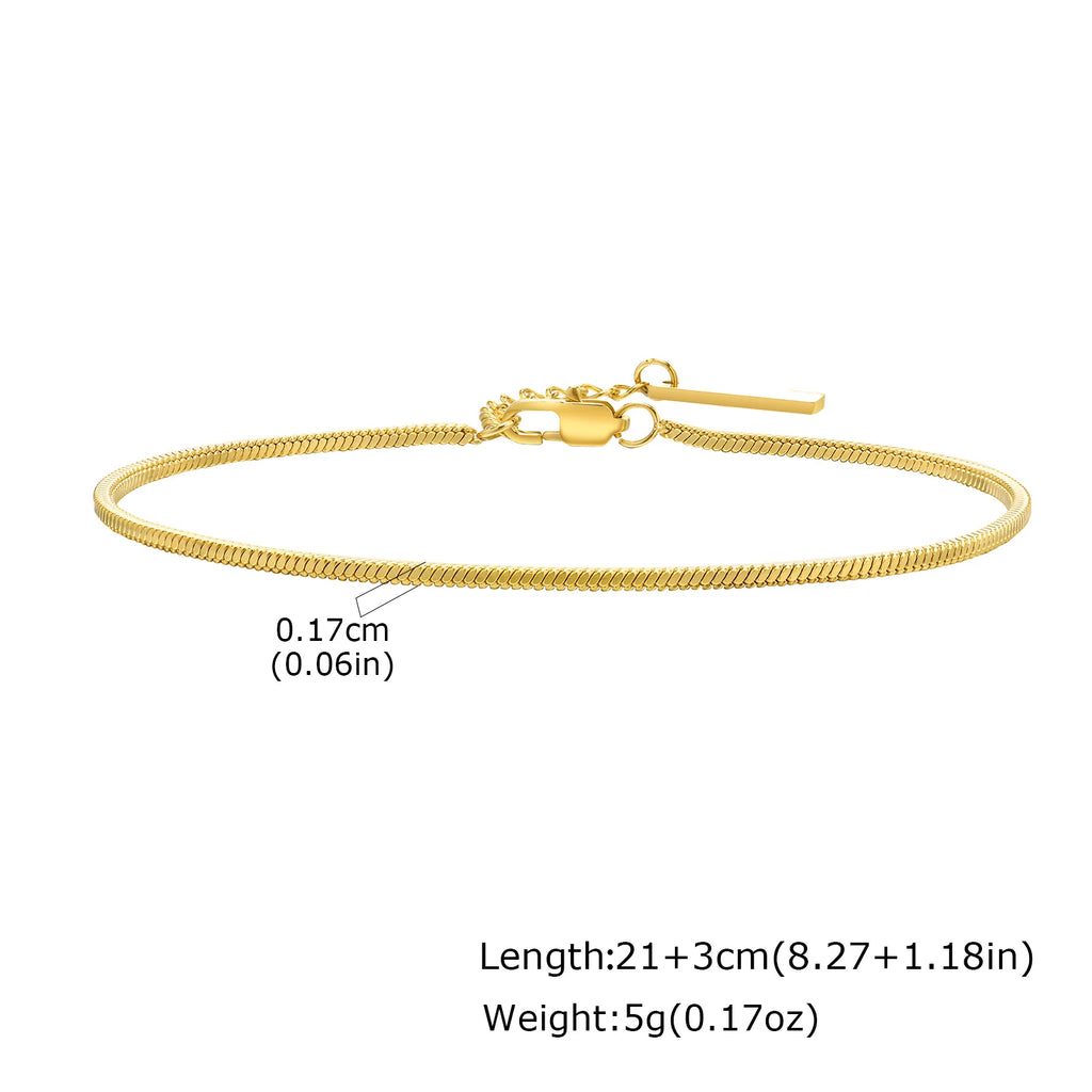 Gold Color Chain Bracelet for Men Boys,Stainless Steel Chain Wristband,Jewelry Gift for Husband Dad Son
