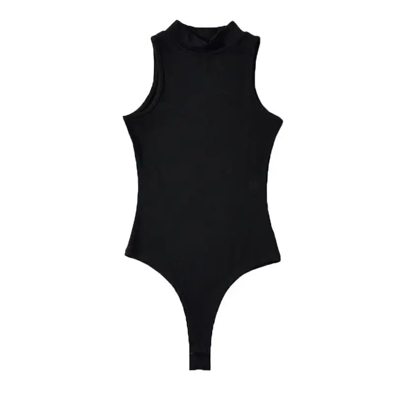 White Strappy Bodysuit Sexy Backless Ribbed Bodysuit Romper string femme sexy Sleeveless Tank Top gloved bodysuit Body Female