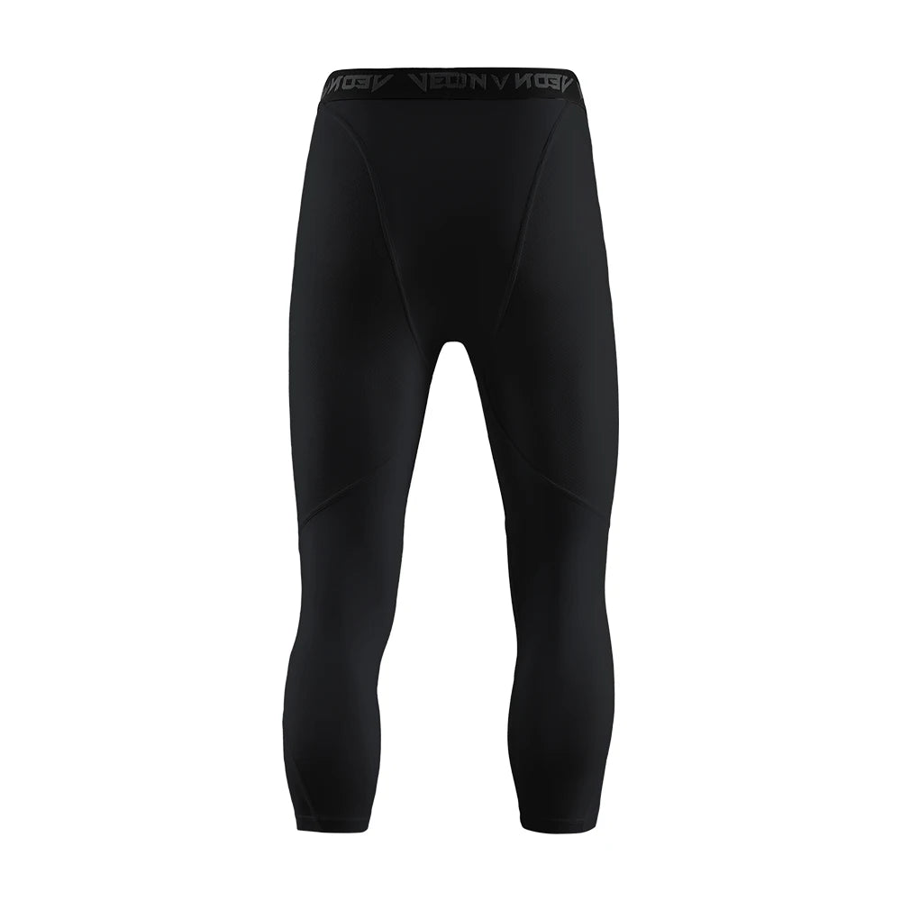 Soft 3/4 Compression Tights for Men Sportswear Quick Dry Training Leggings Gym Fitness Athletic Pants Sport Bottoms Running