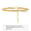 Gold Color Chain Bracelet for Men Boys,Stainless Steel Chain Wristband,Jewelry Gift for Husband Dad Son