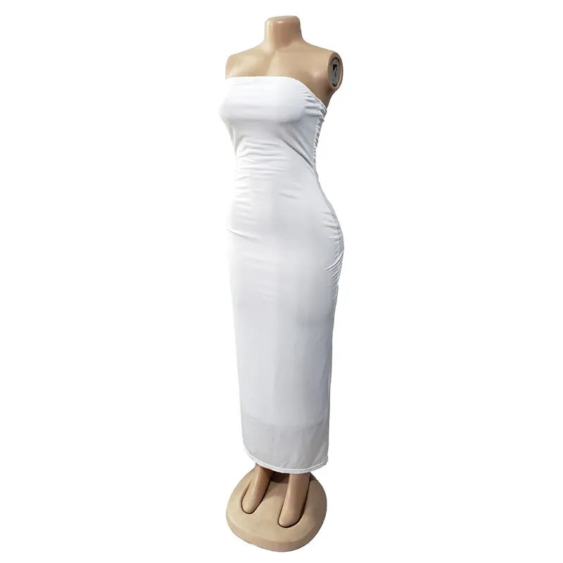 Sexy Summer Strapl Long Dr AL097 High Waist Pencil Skirt No Sve  Ciwalk Suitable Lead Zinc Polyester