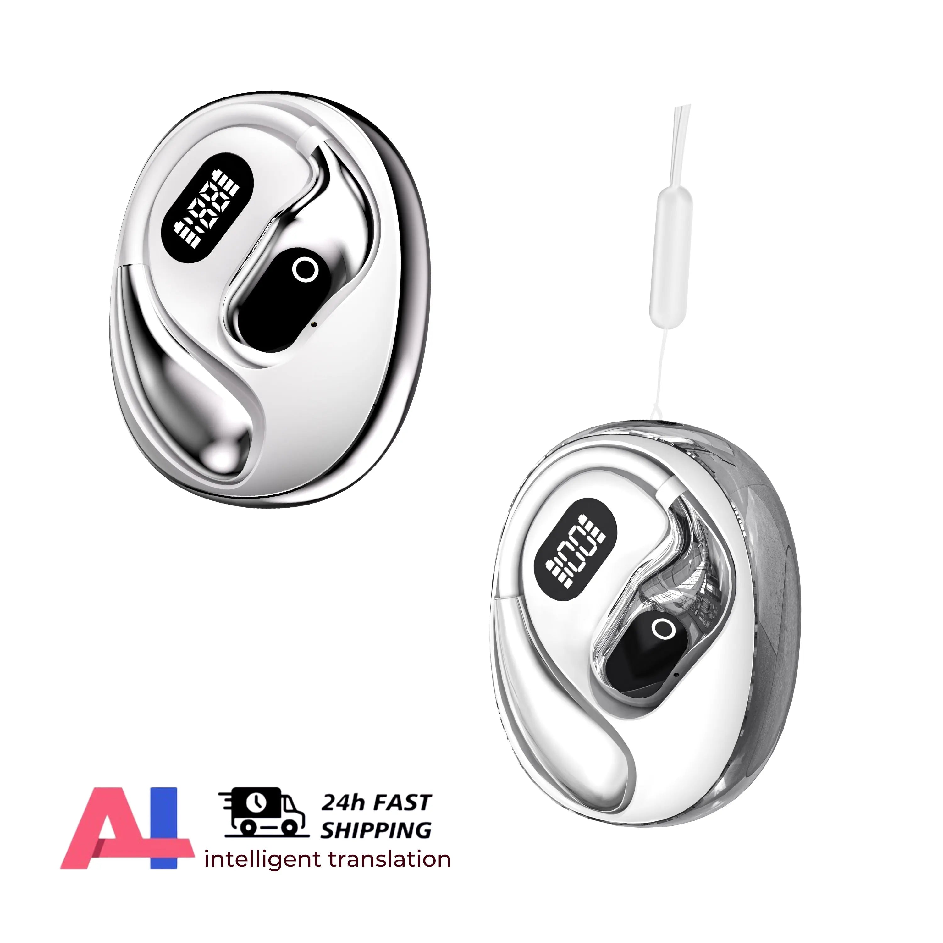 2PCS Translator Headphones 144 Languages Wireless Real Time Translation Bluetooth headset Waterproof Earbud For Business Travel
