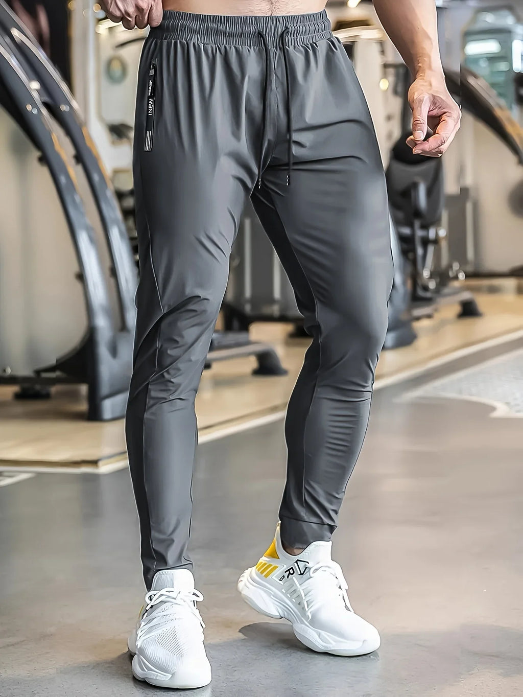 2025 Men's summer lightweight breathable ice fast drying stretch jogging pants outdoor casual training fitness room pants