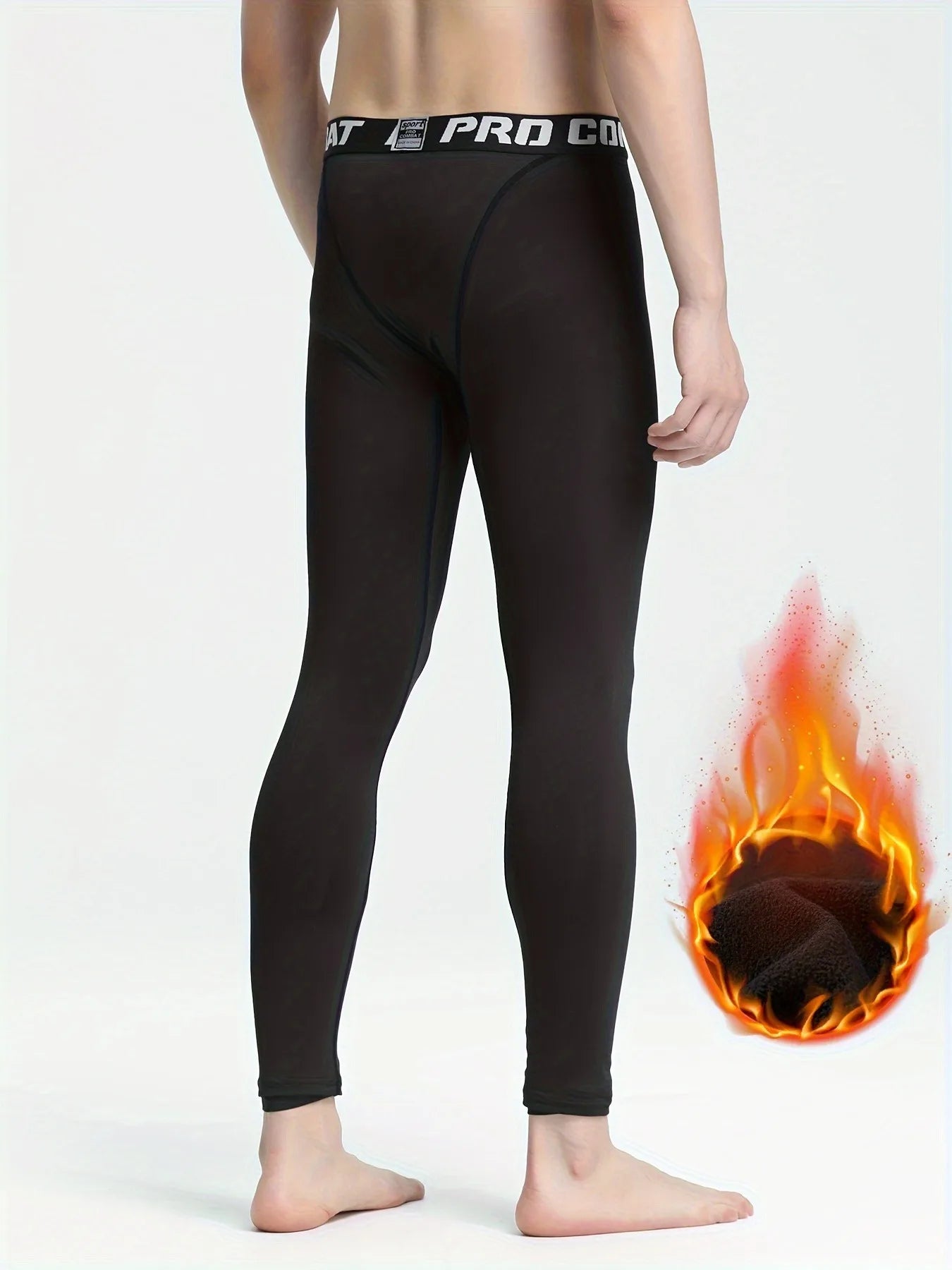 Men's thermal pants with plush and thickened design, suitable for wearing in autumn and winter seasons, with high elasticity