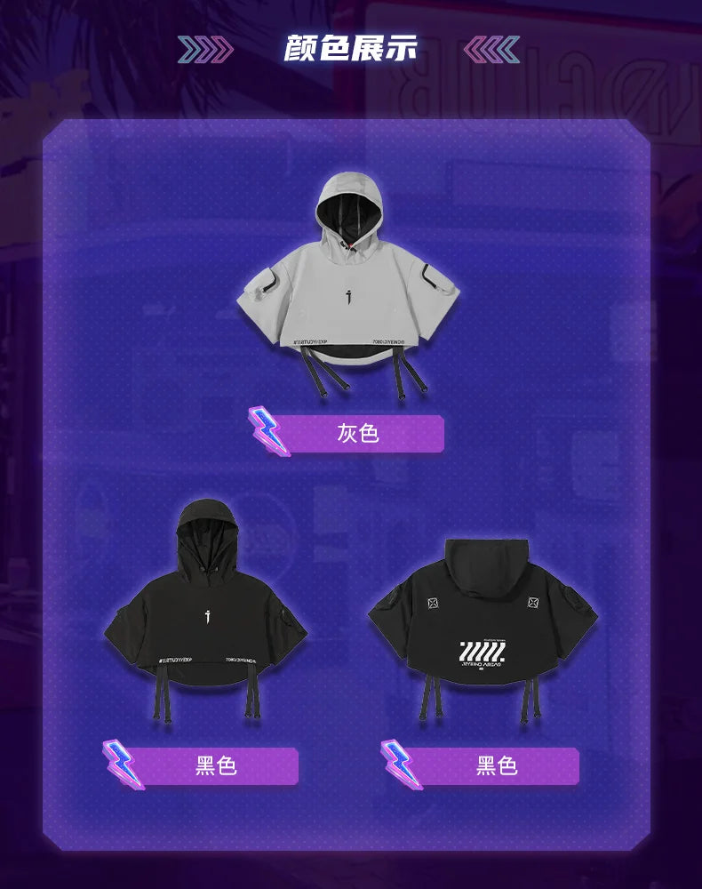 Unisex Four Seasons Functional Style Hooded Shawl High Street Casual Hiphop Trendy Tops Men'S Clothing Streetwear Dark Harajuku