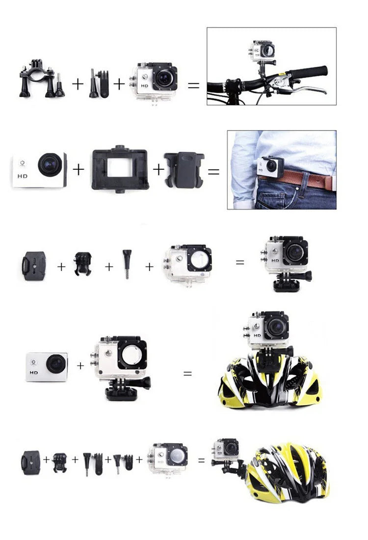 4K Action Camera 1080P/30FPS WiFi 2.0" 170D Underwater Waterproof Helmet Video Recording Camera Sports Cameras Outdoor Mini Cam