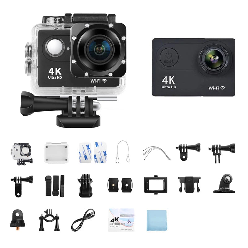 4K Action Camera 1080P/30FPS WiFi 2.0" 170D Underwater Waterproof Helmet Video Recording Camera Sports Cameras Outdoor Mini Cam