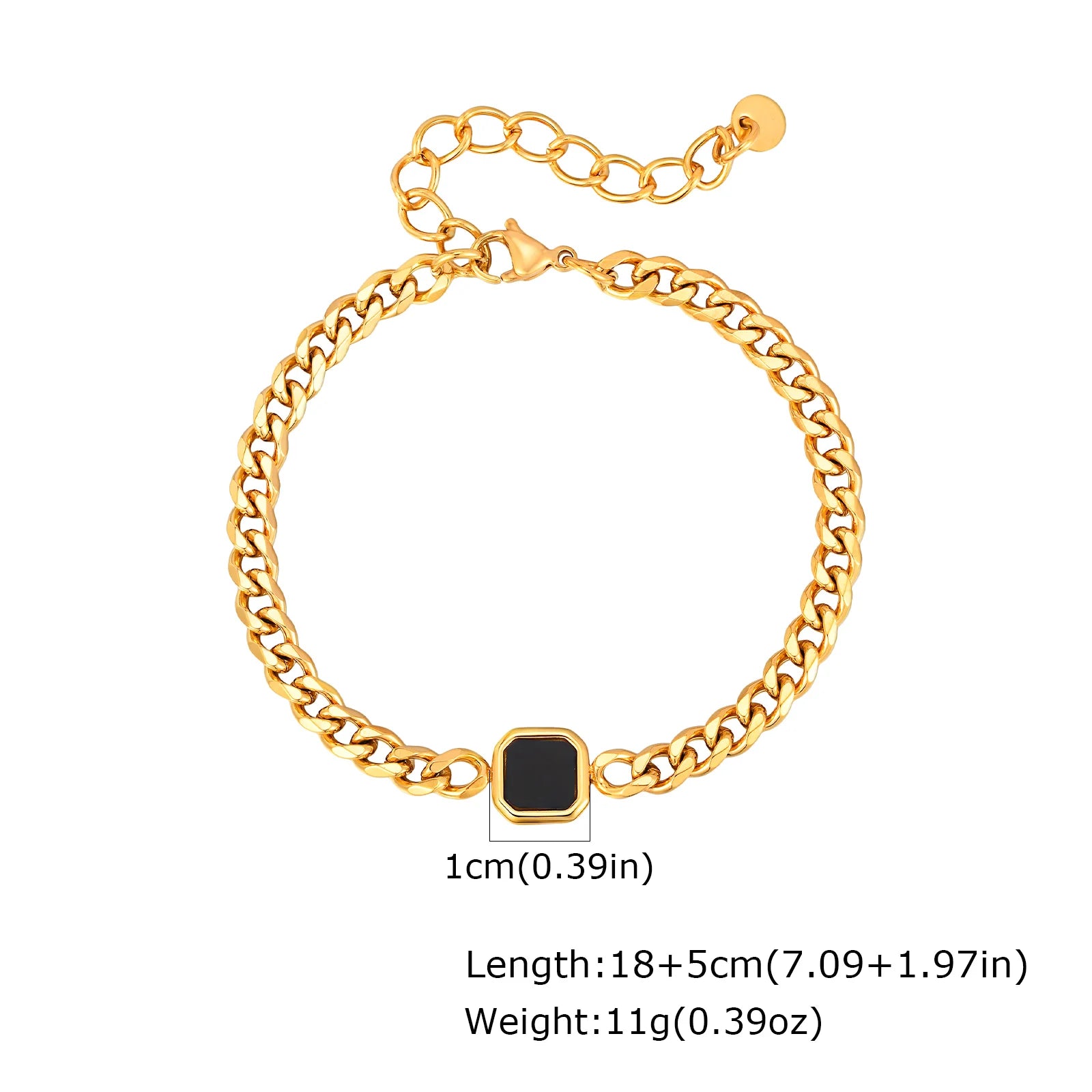 Gold Color Chain Bracelet for Men Boys,Stainless Steel Chain Wristband,Jewelry Gift for Husband Dad Son