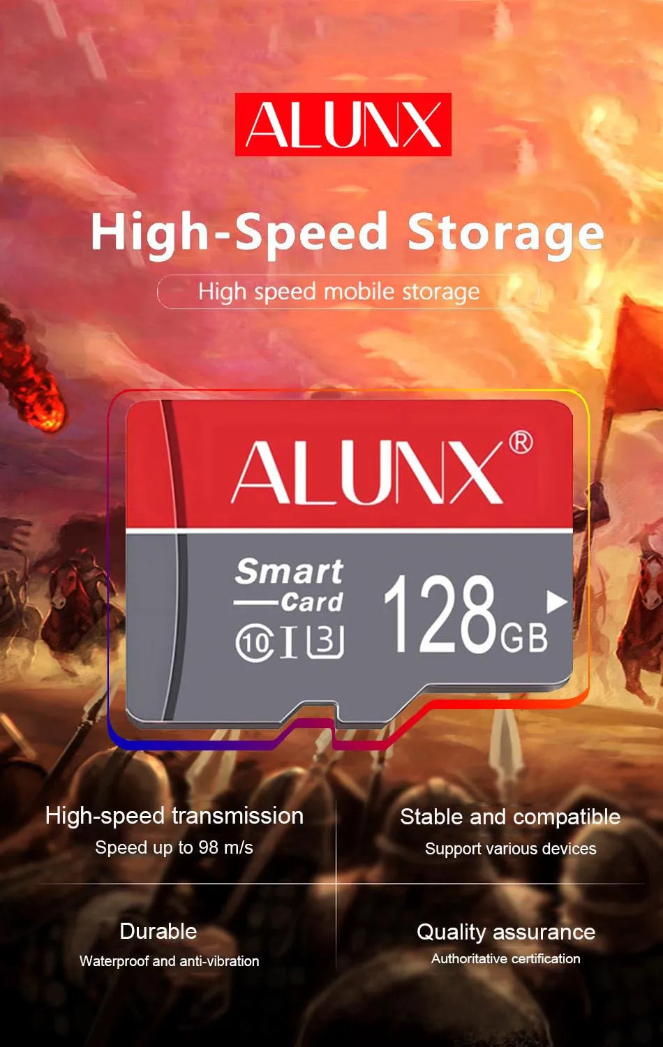 ALUNX High Speed 128G SD Memory Card Class 10 Micro TF flash usb pen drive card8GB 16GB 32GB 64GB for Smartphone UAV monitor