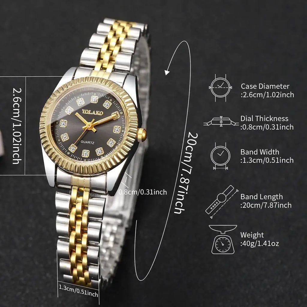 Luxury Rhinestone Men Business Watches Fashion Women Quartz Watch with Calendar Clock Gift（Without Box）