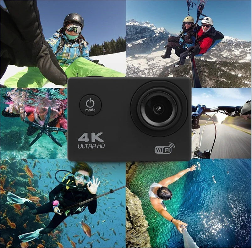 4K Action Camera 1080P/30FPS WiFi 2.0" 170D Underwater Waterproof Helmet Video Recording Camera Sports Cameras Outdoor Mini Cam