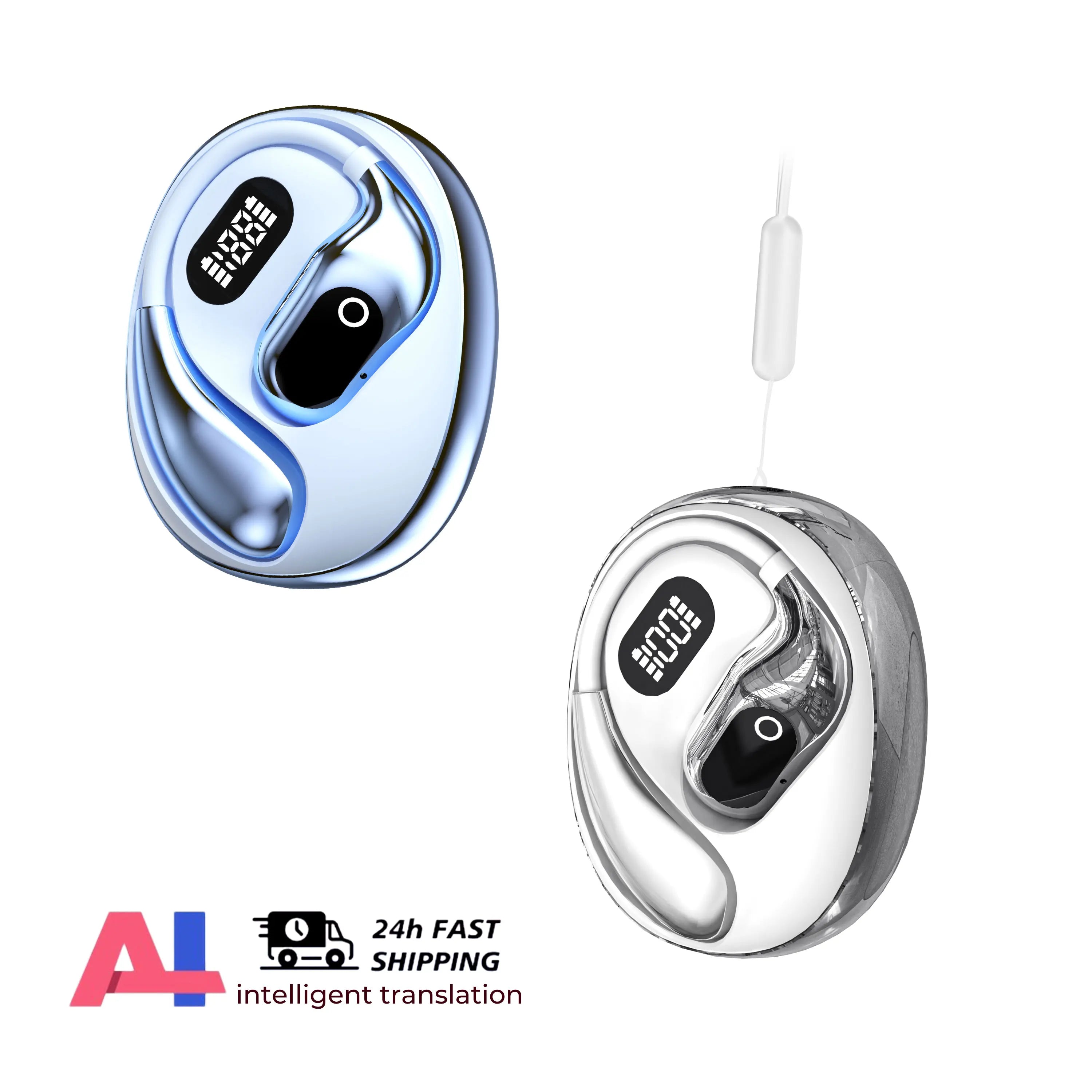 2PCS Translator Headphones 144 Languages Wireless Real Time Translation Bluetooth headset Waterproof Earbud For Business Travel