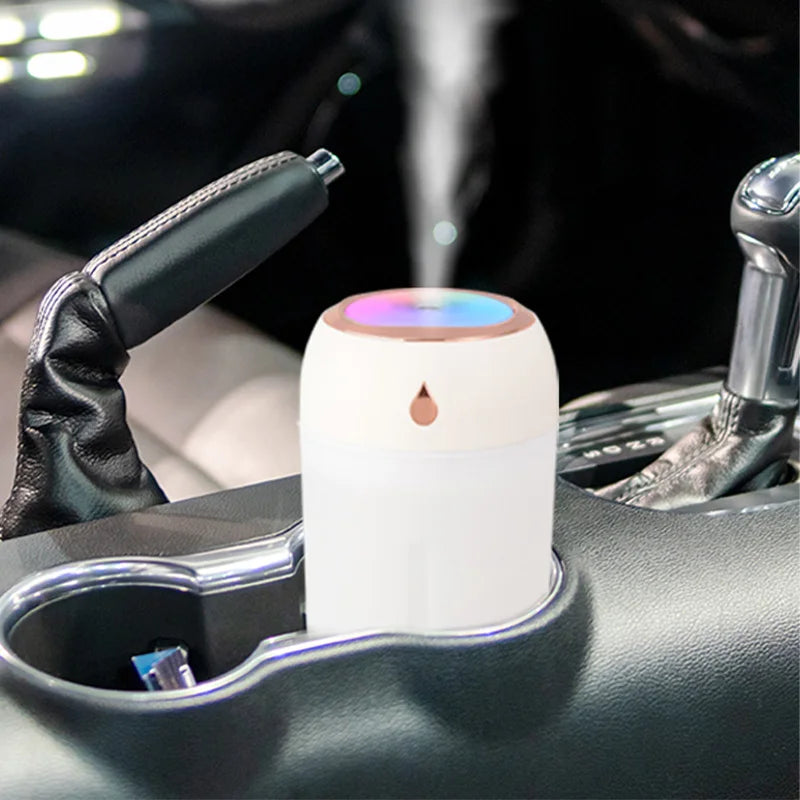 Portable Mini USB Air Humidifier Aroma Diffuser LED Cool Light 330ml Mist for Room Home Car Plant Purifier