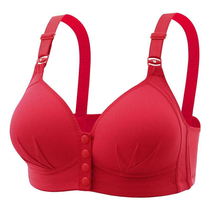 New Large Size Front Buckle Sexy Push up WOMEN'S Bra Adjustable Thin Cup Breathable Comfortable Middle-aged Mom Ladies Underwear