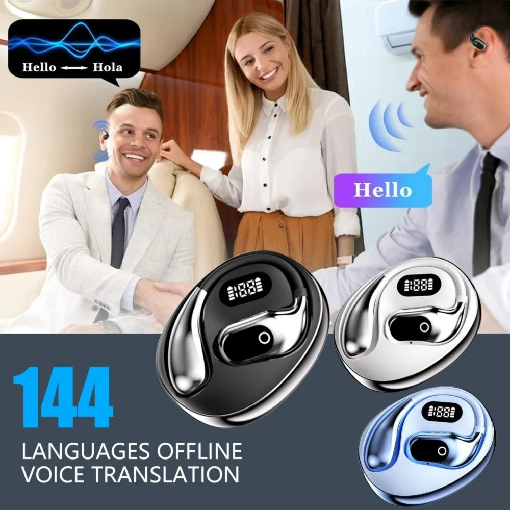 2PCS Translator Headphones 144 Languages Wireless Real Time Translation Bluetooth headset Waterproof Earbud For Business Travel
