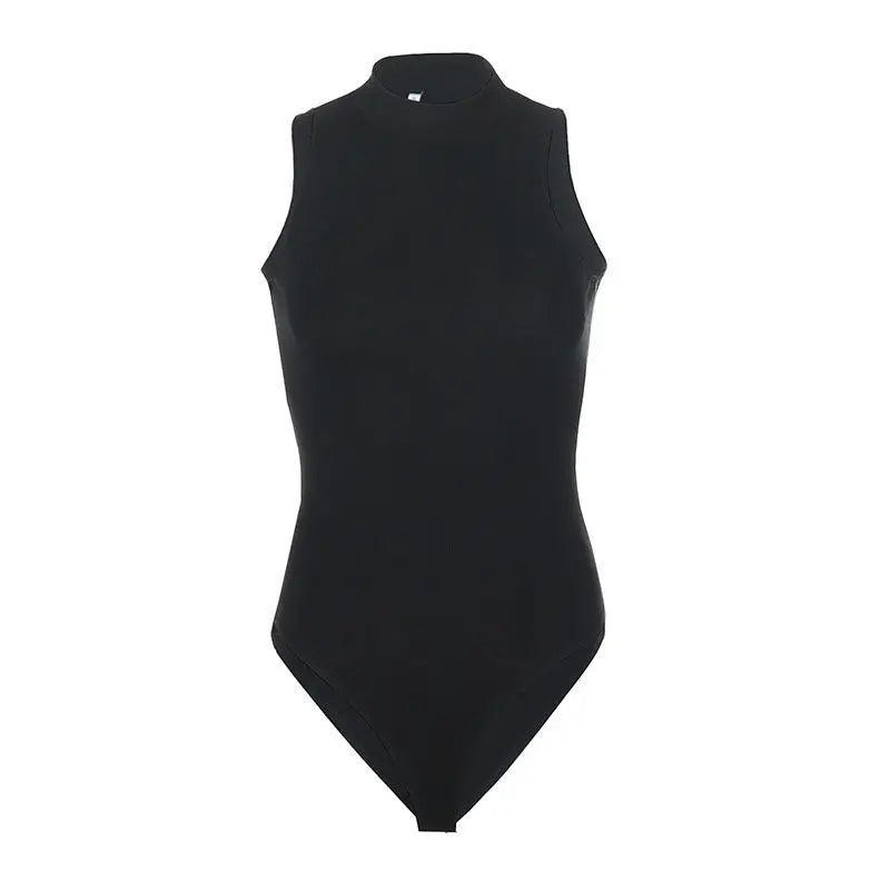 White Strappy Bodysuit Sexy Backless Ribbed Bodysuit Romper string femme sexy Sleeveless Tank Top gloved bodysuit Body Female