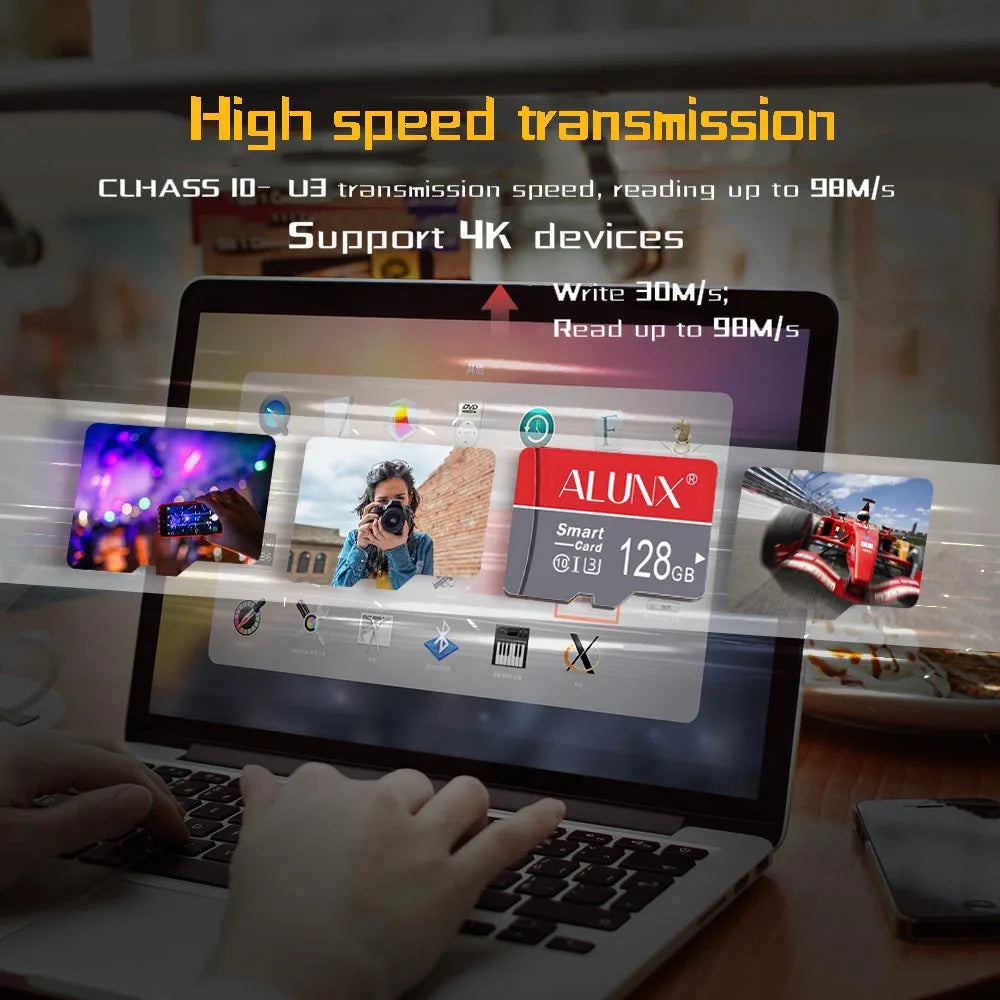 ALUNX High Speed 128G SD Memory Card Class 10 Micro TF flash usb pen drive card8GB 16GB 32GB 64GB for Smartphone UAV monitor
