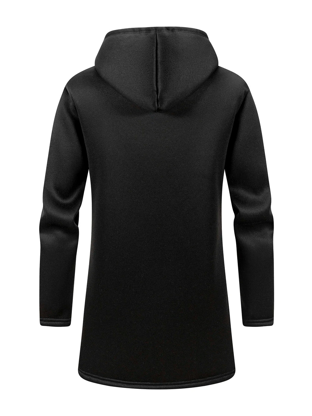 Men's Winter Warm Long Coat Zipper Jacket Zip Windbreaker Thick Fleece Windproof Overcoat Casual Contrast Color Hooded Jacket