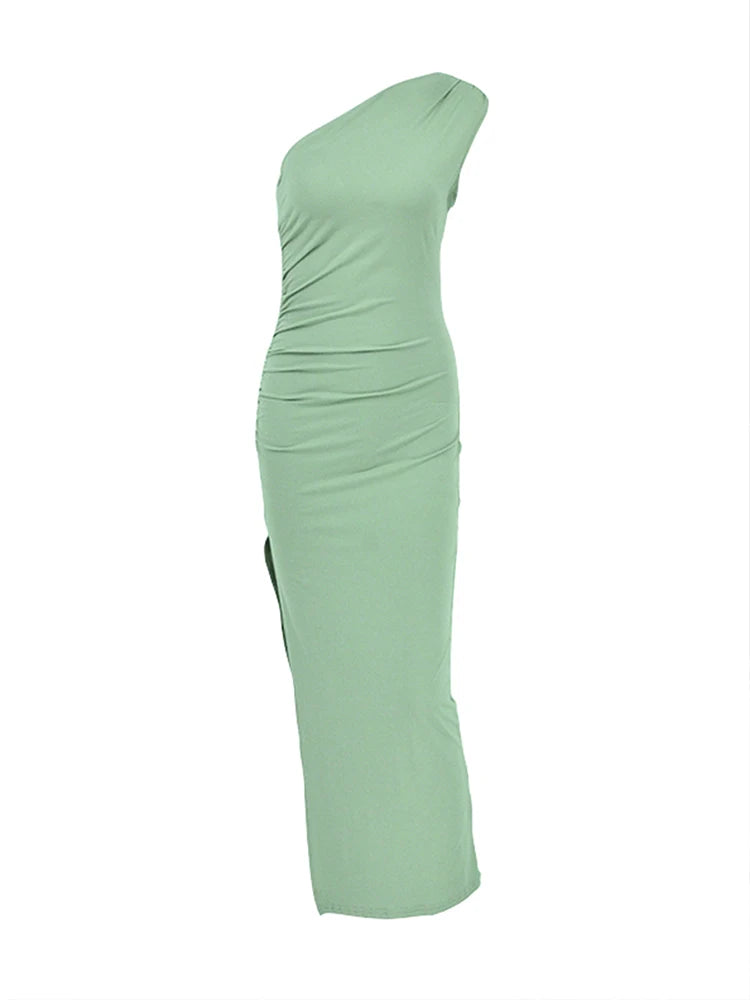 Summer Women' Maxi Dresses Sexy Split Fashion Sleeveless Backless Slim Dress Female Casual Streetwear Club Elegant Party Dresses
