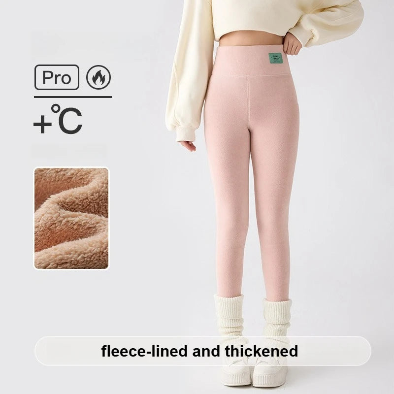 Plus Size Fleece Lined Leggings Women High Waisted Tights for Cold Winter Thermal Outdoor Wear Thick Ribbed Fashion Leggings