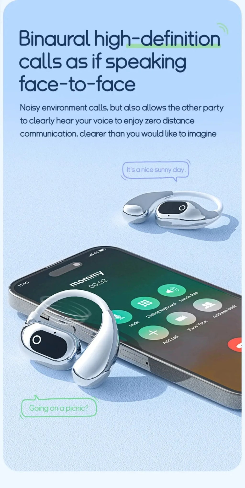 2PCS Translator Headphones 144 Languages Wireless Real Time Translation Bluetooth headset Waterproof Earbud For Business Travel
