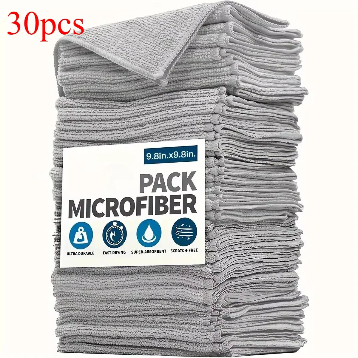 5/10/20pcs Kitchen Towel, Ultra-fine Fiber Light Gray Cleaning Cloth Set, Absorbent, Soft And Stain-removing Cloth