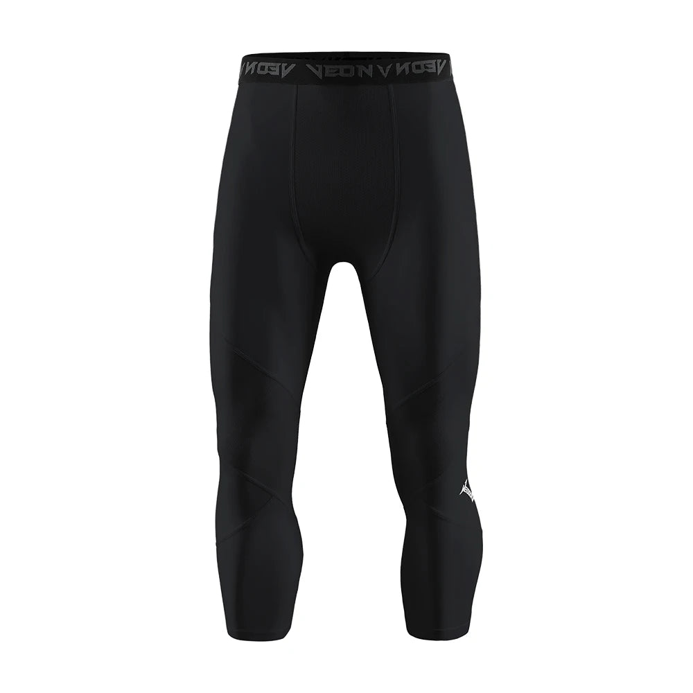 Soft 3/4 Compression Tights for Men Sportswear Quick Dry Training Leggings Gym Fitness Athletic Pants Sport Bottoms Running
