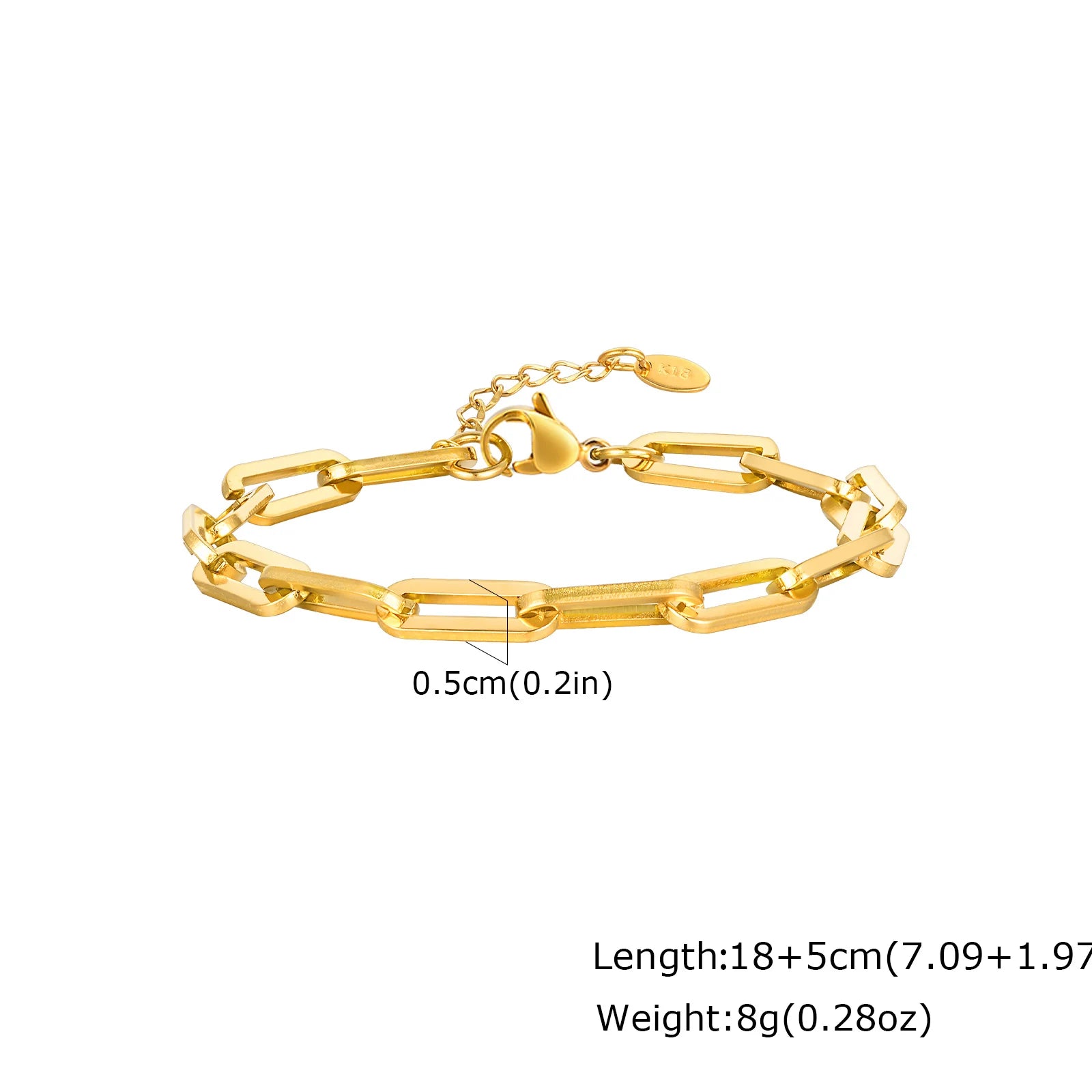Gold Color Chain Bracelet for Men Boys,Stainless Steel Chain Wristband,Jewelry Gift for Husband Dad Son