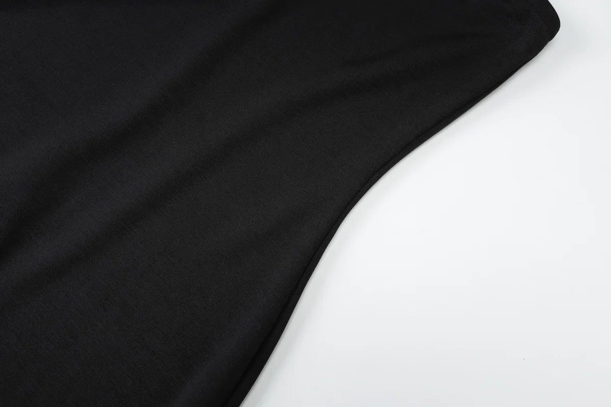 Woman Sexy Off Shoulder Sleeveless Slim Long Dress Streetwear Lady Chic Sexy Halter Neck Split Backless Solid Party Club Dresses