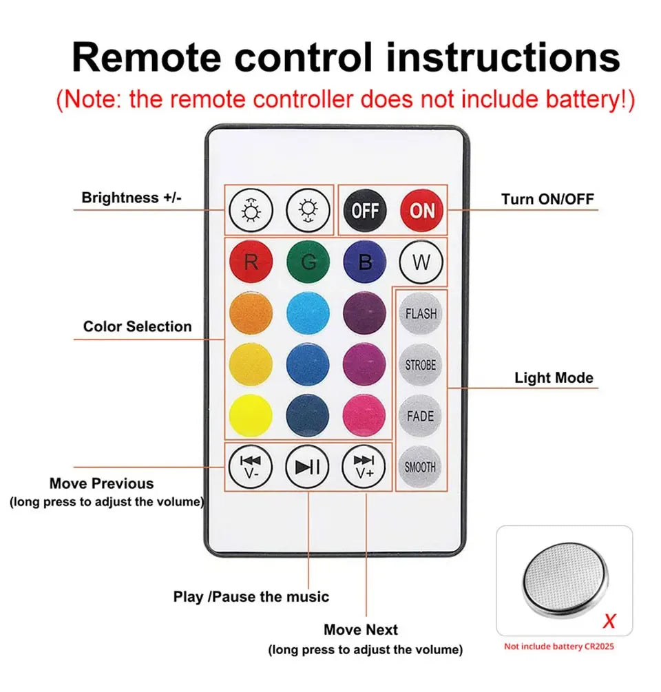 E27 Bluetooth Speaker Music Bulb RGB Lights Bulb 12W 85-265V with Remote Control For Live Room Bedroom Home Decor Lighting