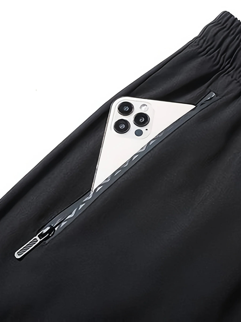 Men's High Elastic Zipper Pocket Trousers Lightweight Drawstring Sports Pants Gift Mens Sweatpants Fishing Vintage Football Man
